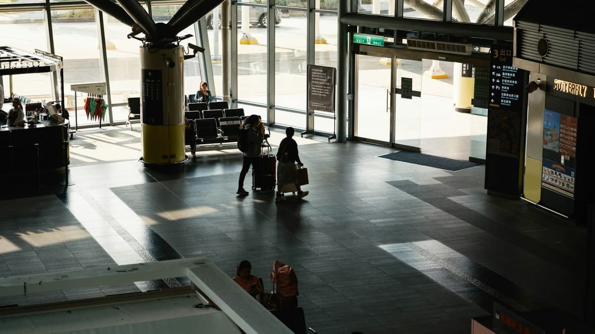 Airport terminal, arrivals