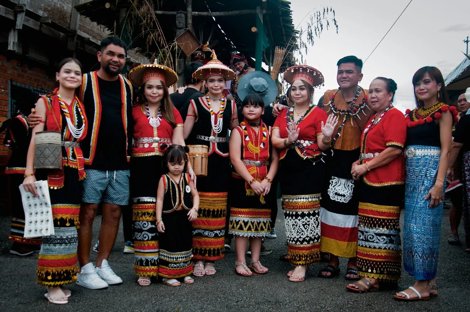 Longhouse and rainforest scenery in Sarawak