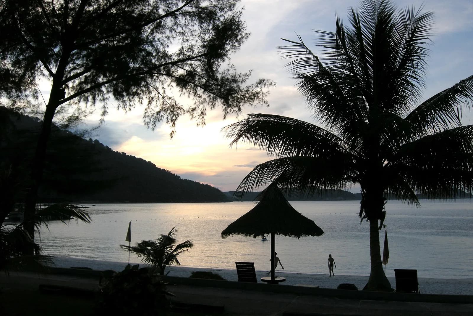 Sunset afterglow over the beach on Perhentian Besar