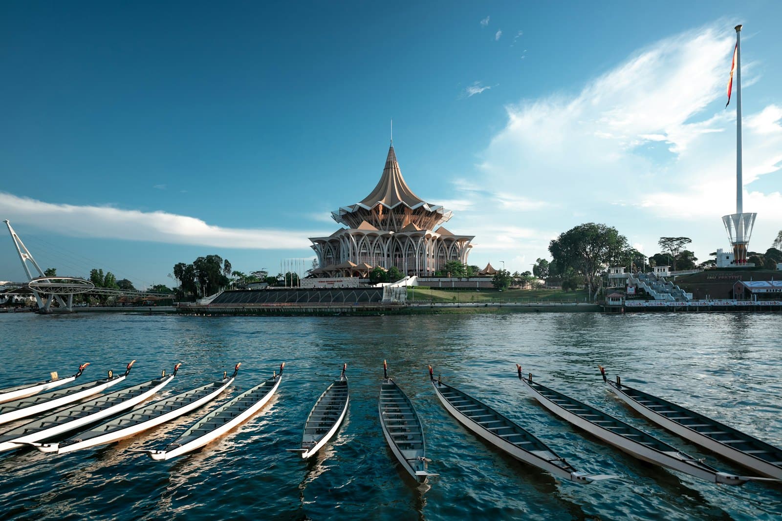 The Kuching waterfront along the Sarawak River
