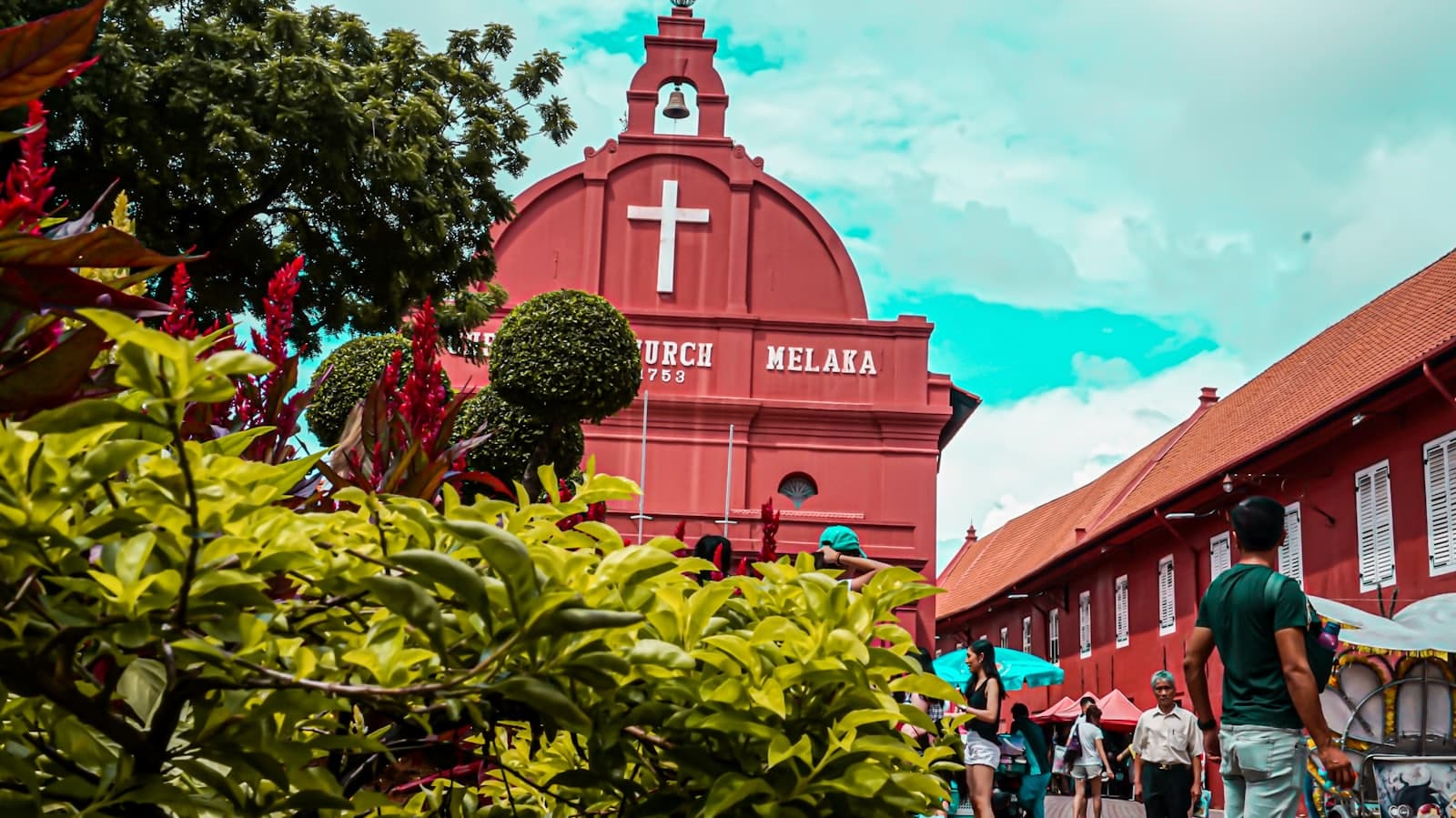 The red square and church in historic Melaka