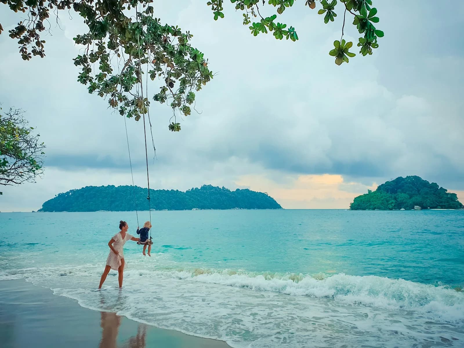 Children playing on a Kuantan beach
