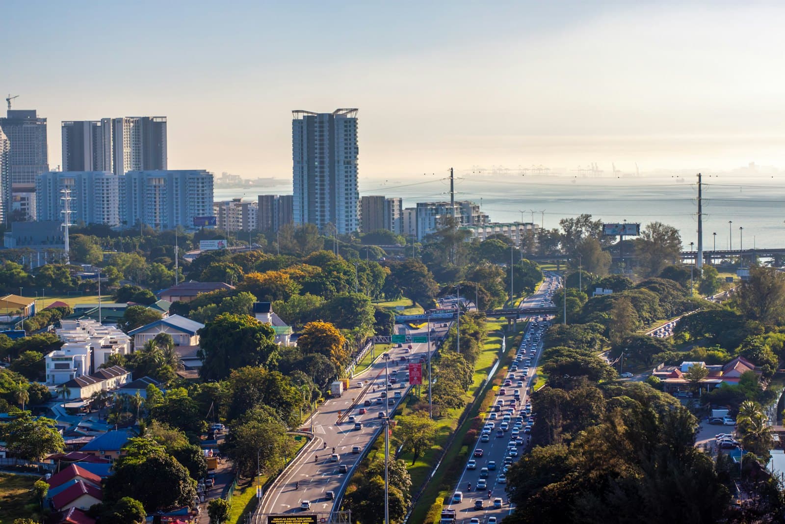 The Penang cityscape and coastline