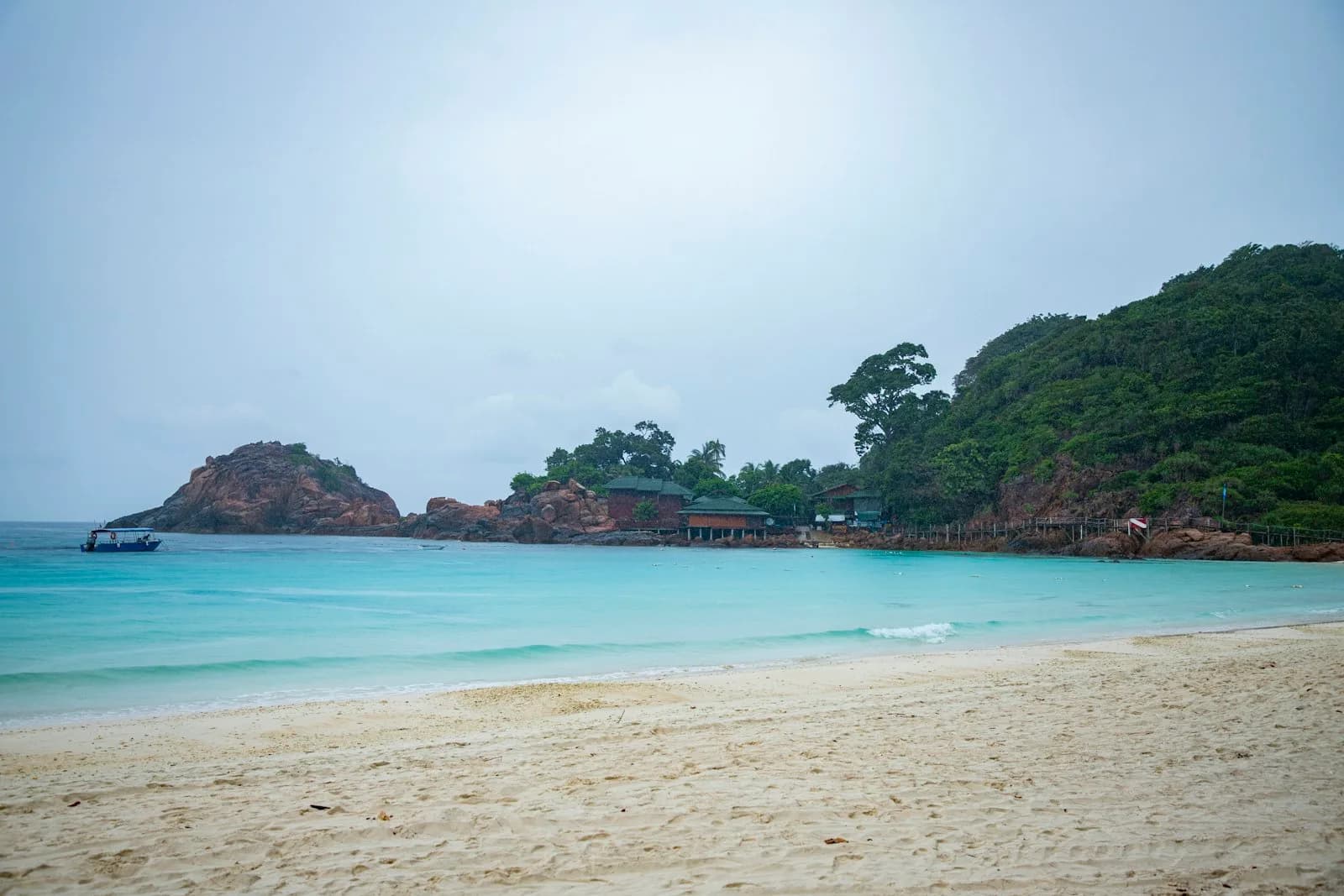 A boat at a beach in the Perhentian Islands