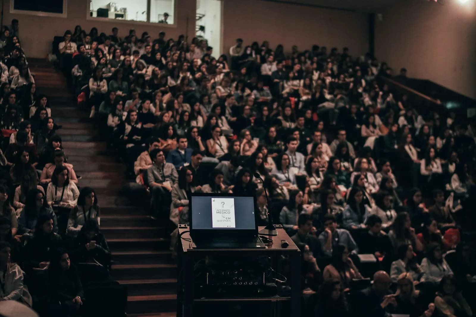 Delegates seated at a business conference