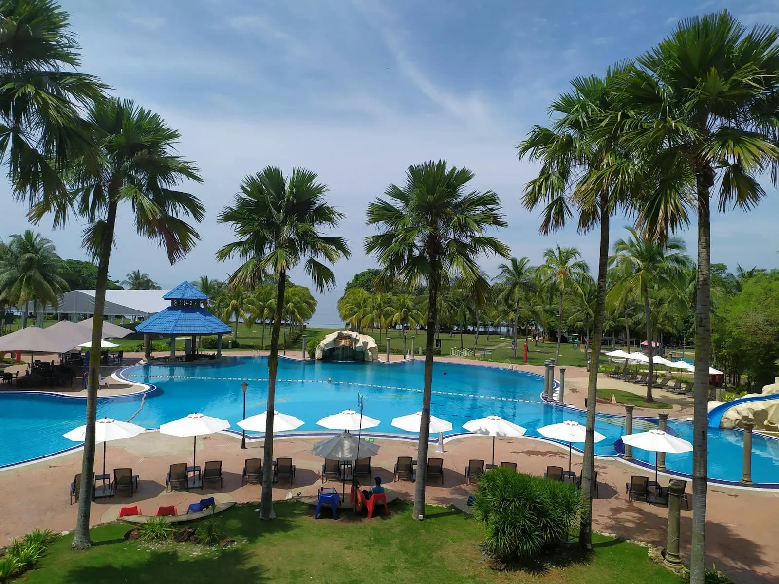 The view from a Malay-style resort on the Terengganu coast