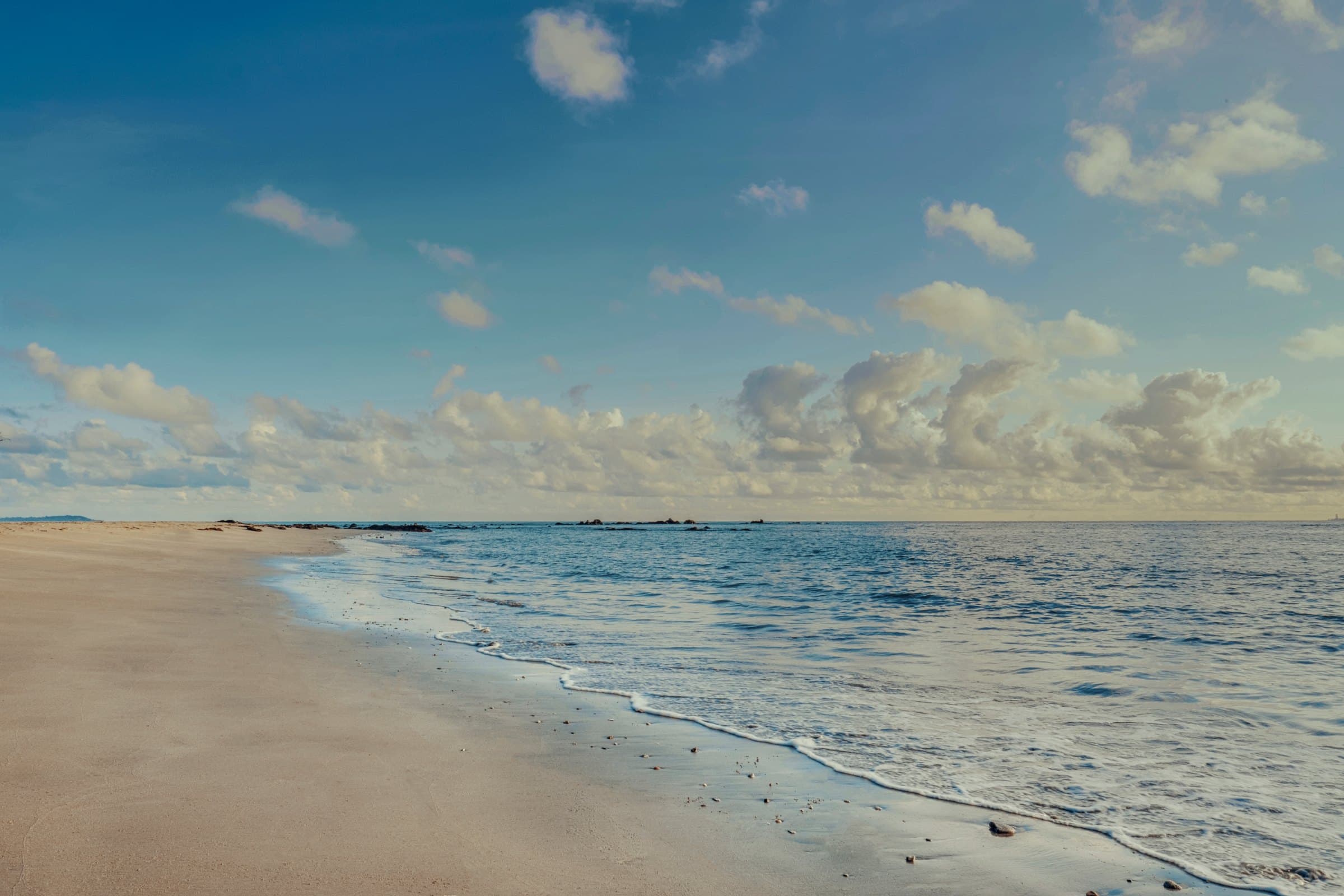 Desaru beach seen through the shoreline greenery