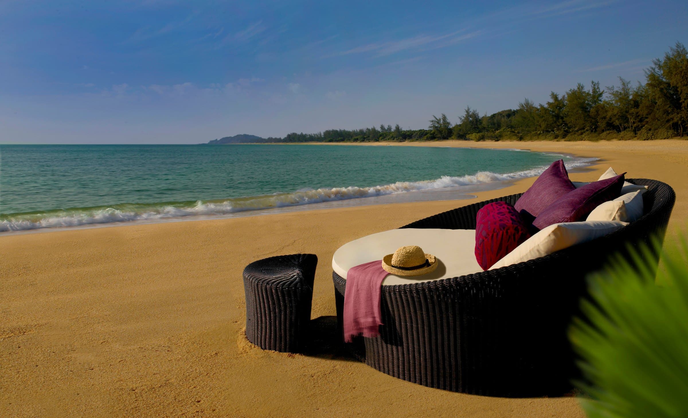 Infinity pool by the beach at Tanjong Jara Resort, Dungun