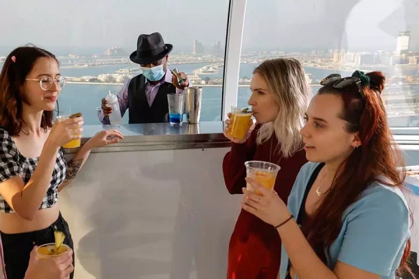 Ain Dubai Ferris wheel, VIP cabin with champagne