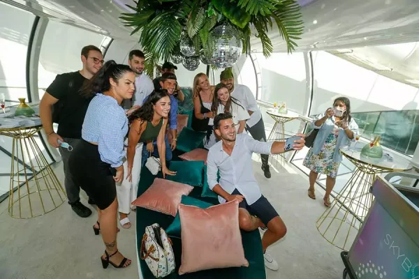 Ain Dubai Ferris wheel, VIP cabin with champagne