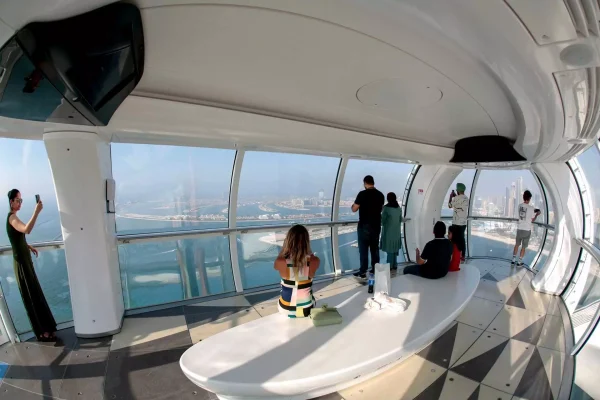 Ain Dubai Ferris wheel, VIP cabin with champagne